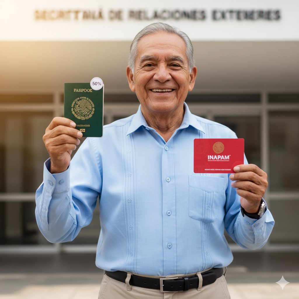 Descuento Pasaporte INAPAM Persona adulta mayor recibiendo los beneficios del INAPAM